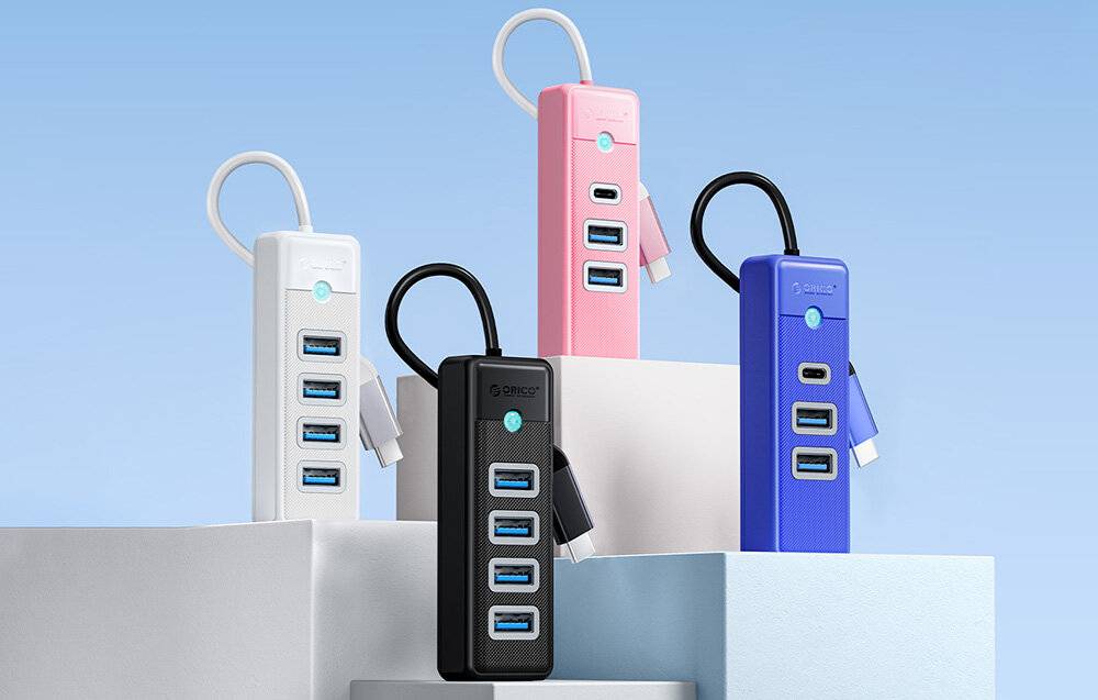 Orico HUB USB-C auf 4x USB 3.0 5Gbps 0,15m Schwarz-1