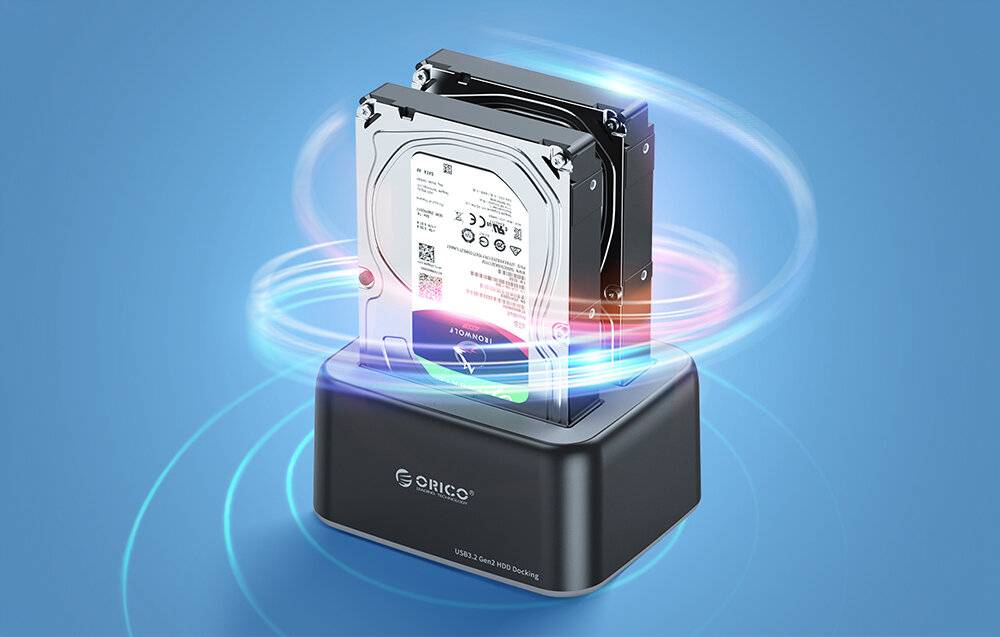 Orico Dockingstation für 2,5 / 3,5" HDD / SSD, 5Gbps, USB-C auf USB-C/A (schwarz)-2