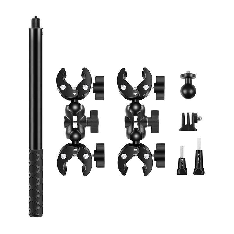 Puluz - PU495B - Motorrad-/Fahrradhalterung PULUZ mit zwei Klemmen und Selfie-Stick 150 cm-2