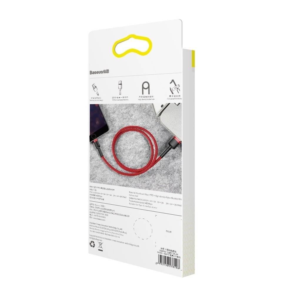 Baseus - CALKLF-A09 - Lightning-USB-Kabel Baseus Cafule 2,4 A 0,5 m (rot)-3