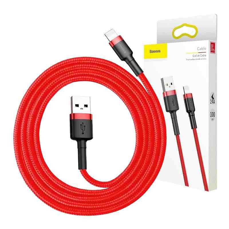 Symbolbild für Baseus - CALKLF-A09 - Lightning-USB-Kabel Baseus Cafule 2,4 A 0,5 m (rot)