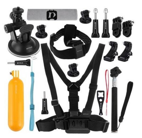 Puluz - PKT18 - Set mit 20 Puluz-Zubehörteilen für Sportkameras (einschließlich Osmo Action 5 Pro, Insta360 Ace Pro 2)