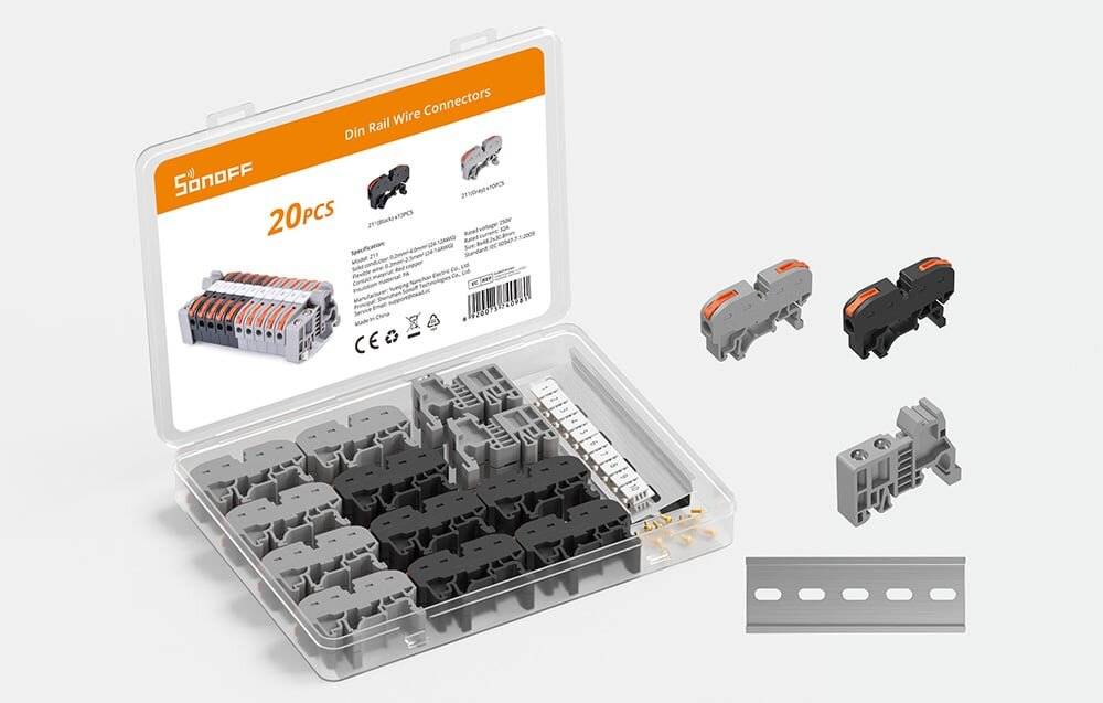 Sonoff - 211 - DIN-Schienen-Kabelverbinder Sonoff-Set (20 Stück)-0