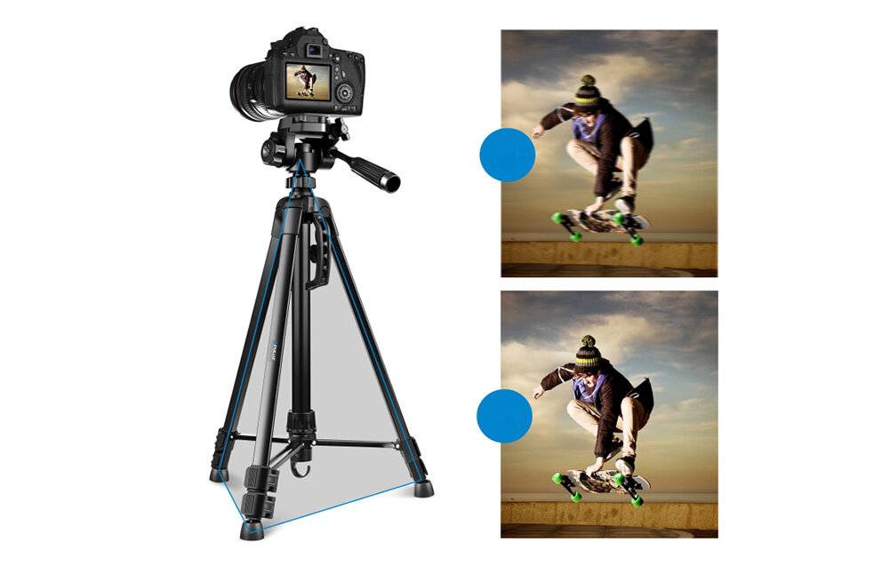 Preisbild für Puluz - PU3096B - Stativ / Tripod mit 3D-Kopf 360° + Handyhalterung Puluz PU3096B