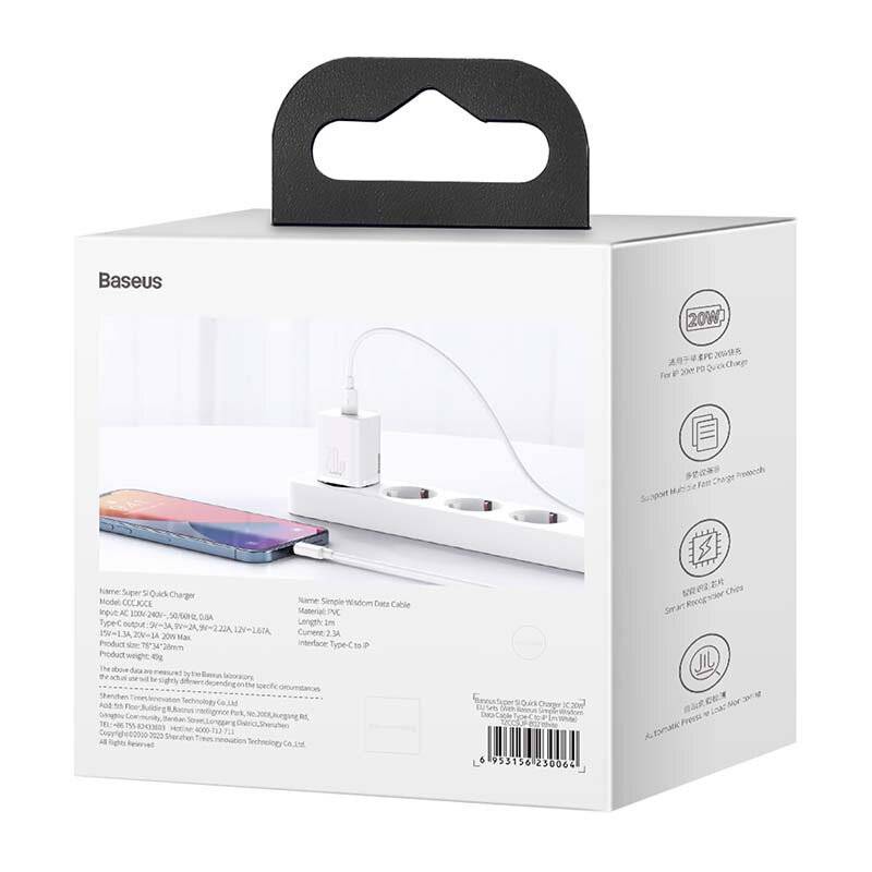 Symbolbild für Baseus - CCSUP-B02 - Netzladegerät Baseus Super Si Quick Charger 1C 20W (weiß)