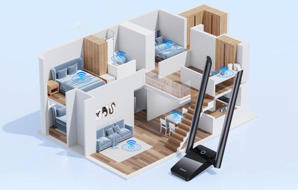 Preisbild für Adapter WiFi Baseus FastJoy 1800Mbps (schwarz)