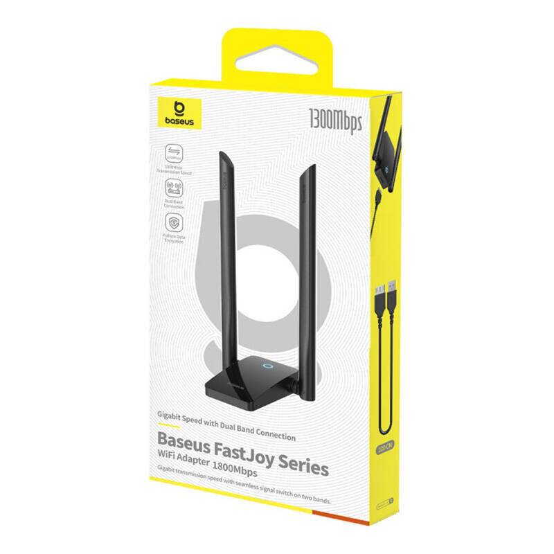 Symbolbild für Adapter WiFi Baseus FastJoy 1800Mbps (schwarz)