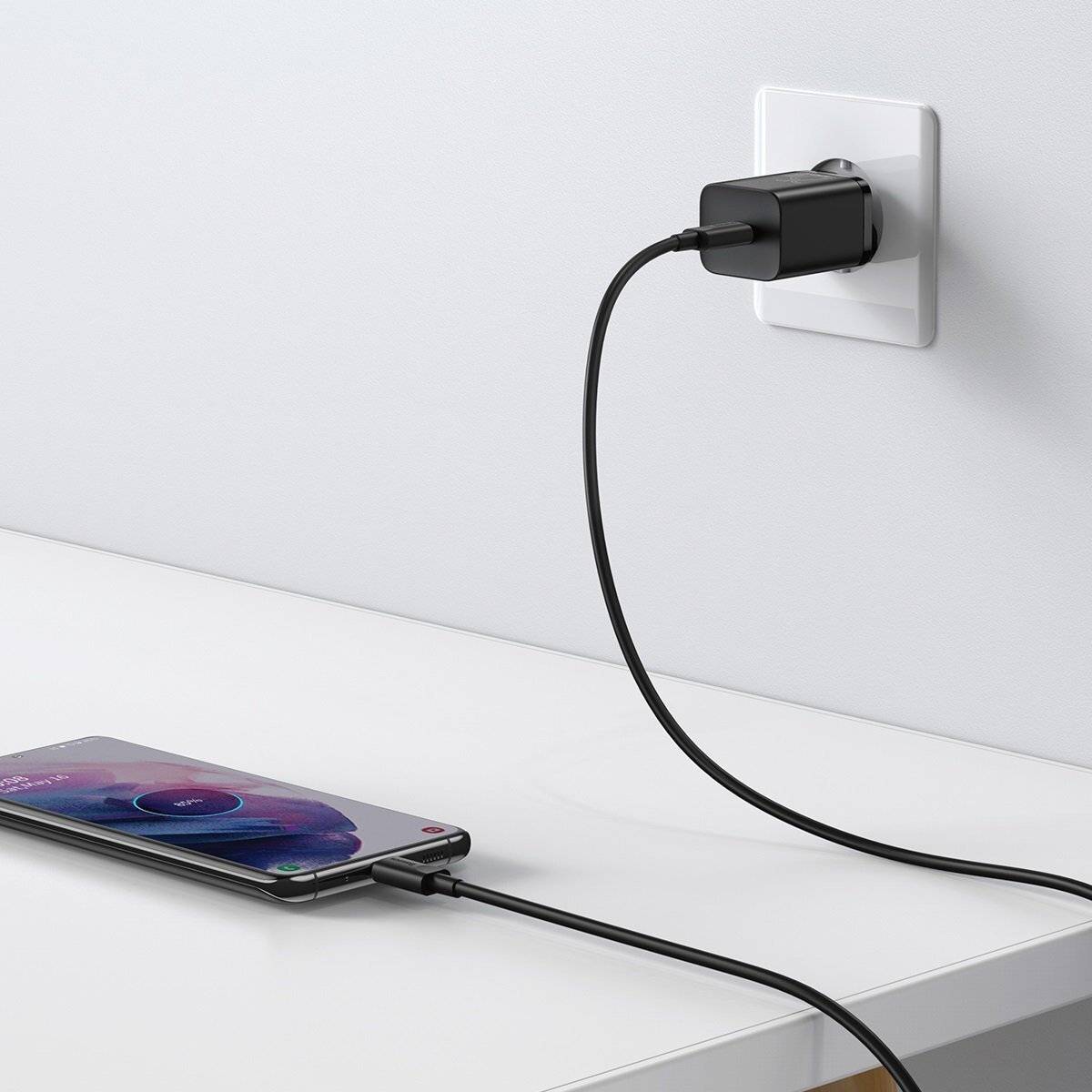 Symbolbild für Baseus Super Si Schnellladegerät 1C 25W mit USB-C Kabel für USB-C 1m (schwarz)