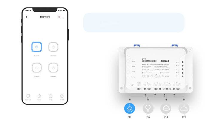Preisbild für 4CH Pro R3 WiFi Smart Switch 4 Channel RF 433MHz Remote Control