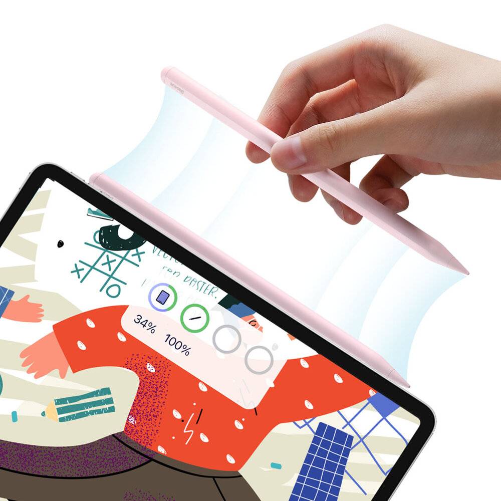 Kabelloser Ladestift für Telefon/Tablet Baseus Smooth Writing (rosa)-3
