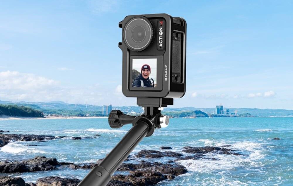 Puluz - PU928B - PULUZ Metallgehäuse für DJI Osmo Action 3/4 mit Cold-Shoe-Anschluss-1
