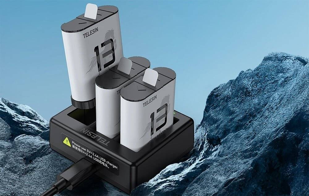 Ladegerät für 3 Akkus für GoPro HERO 13 Telesin (S0-BCG-12-TGP)-1