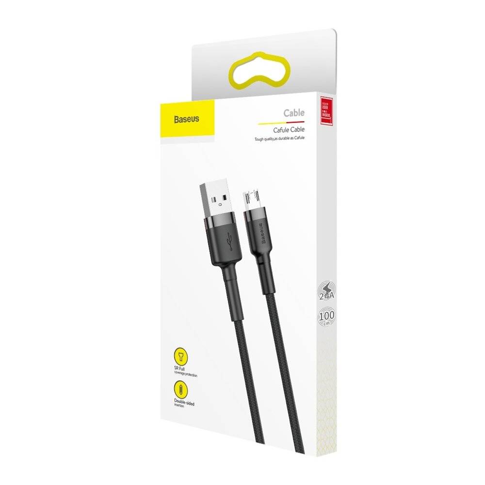 Baseus - CAMKLF-BG1 - USB-zu-Micro-USB-Kabel Baseus Cafule 2,4 A 1 m (grau-schwarz)-4
