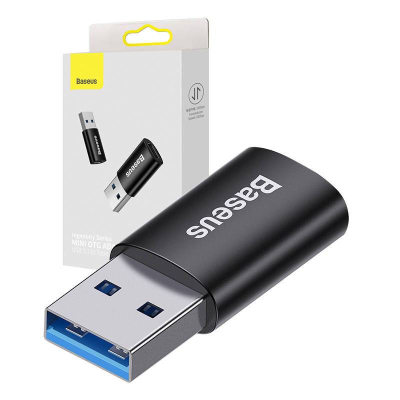 Baseus Ingenuity ZJJQ000101 USB 3.1 Black - USB-A to USB-C Adapter-0