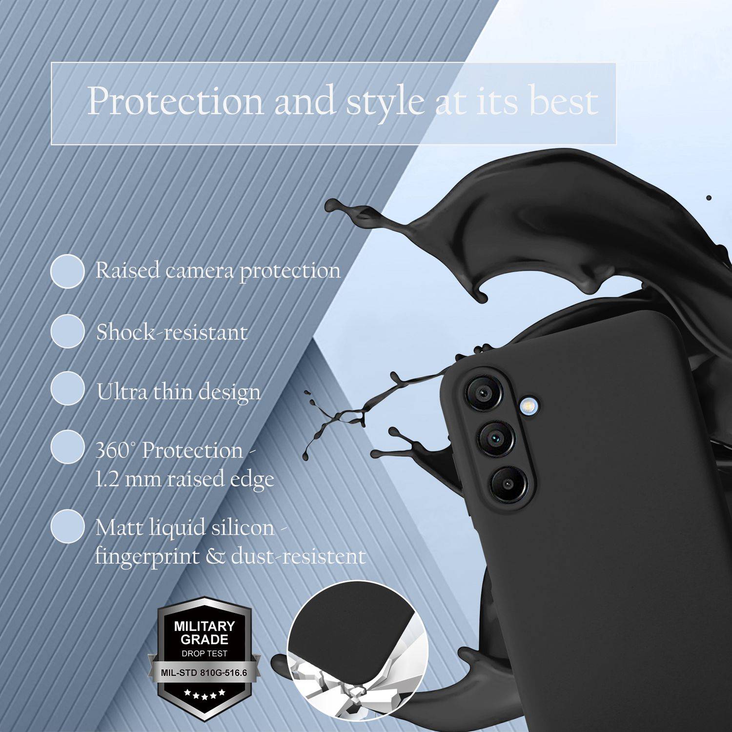 Cadorabo Schutzhülle für Samsung Galaxy A16 Hülle in Schwarz Handyhülle Case Cover TPU Etui-1