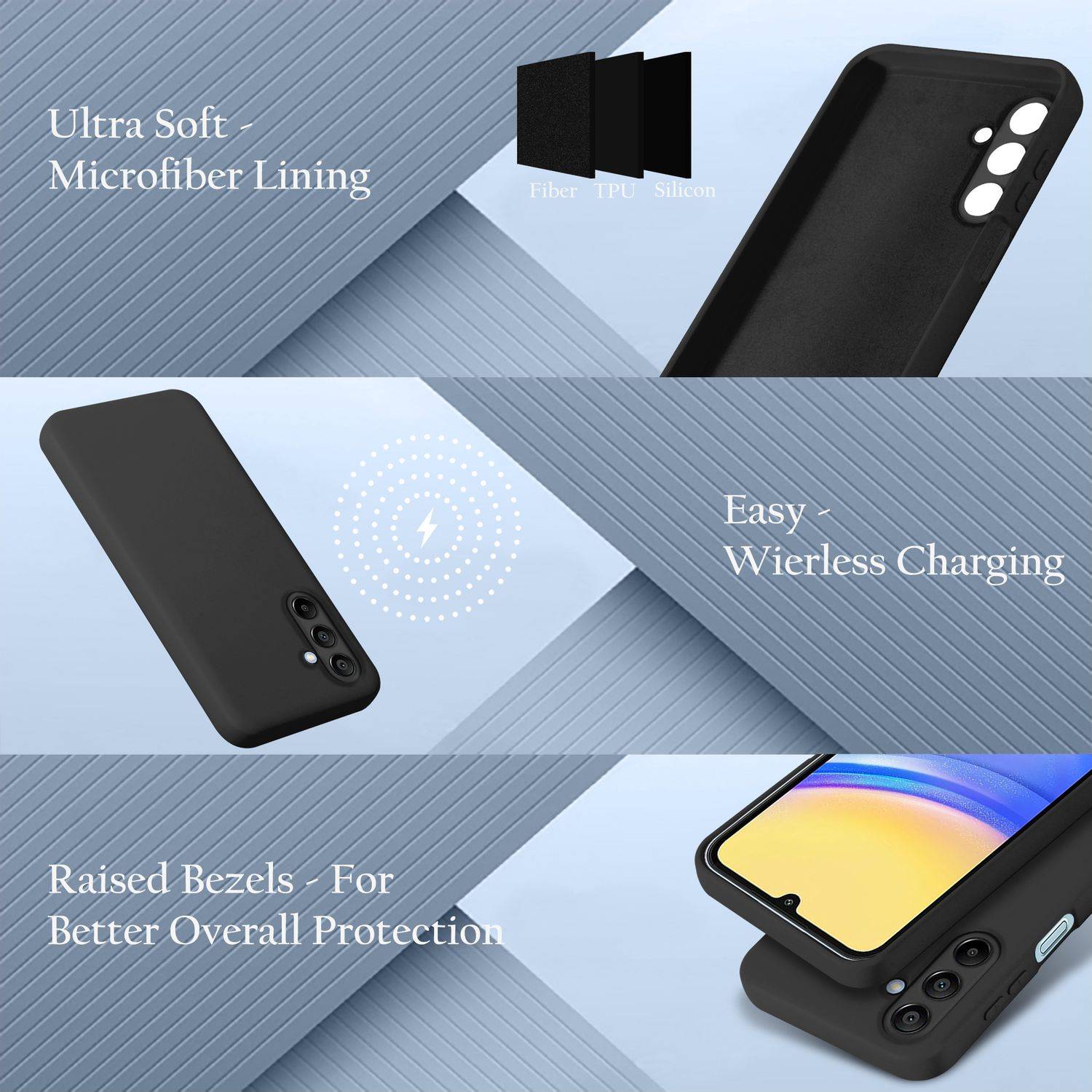 Cadorabo Schutzhülle für Samsung Galaxy A16 Hülle in Schwarz Handyhülle Case Cover TPU Etui-3