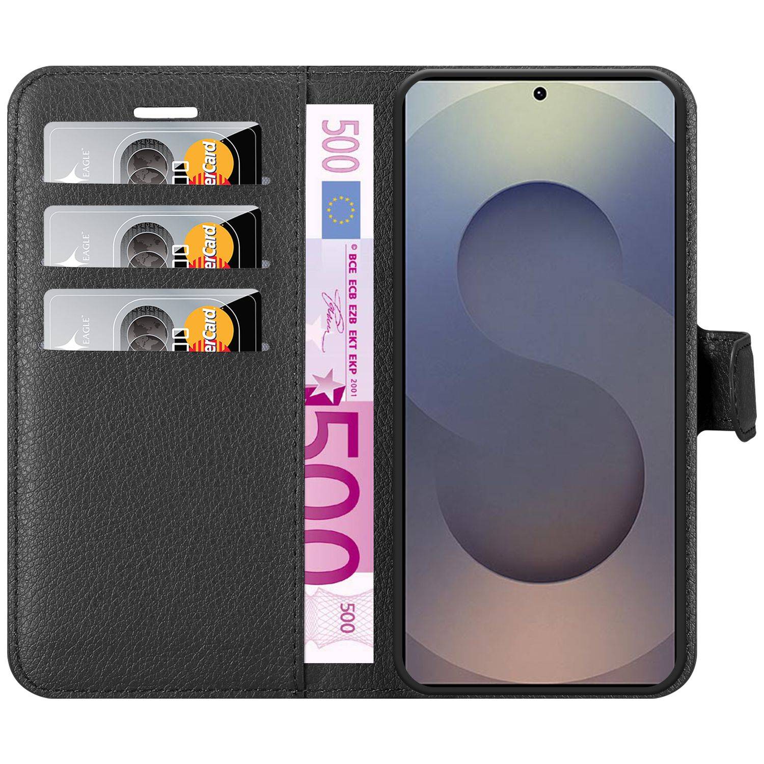 Cadorabo Hülle für Samsung Galaxy S25 Ultra Schutz Hülle in Schwarz Handyhülle Etui Case Cover Magnetverschluss-4
