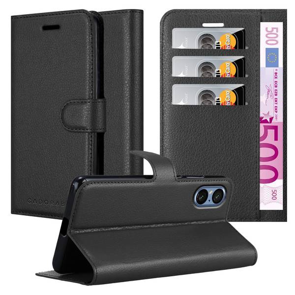 Cadorabo Hülle für Sony Xperia 5 V Schutz Hülle in Schwarz Handyhülle Etui Case Cover Magnetverschluss
