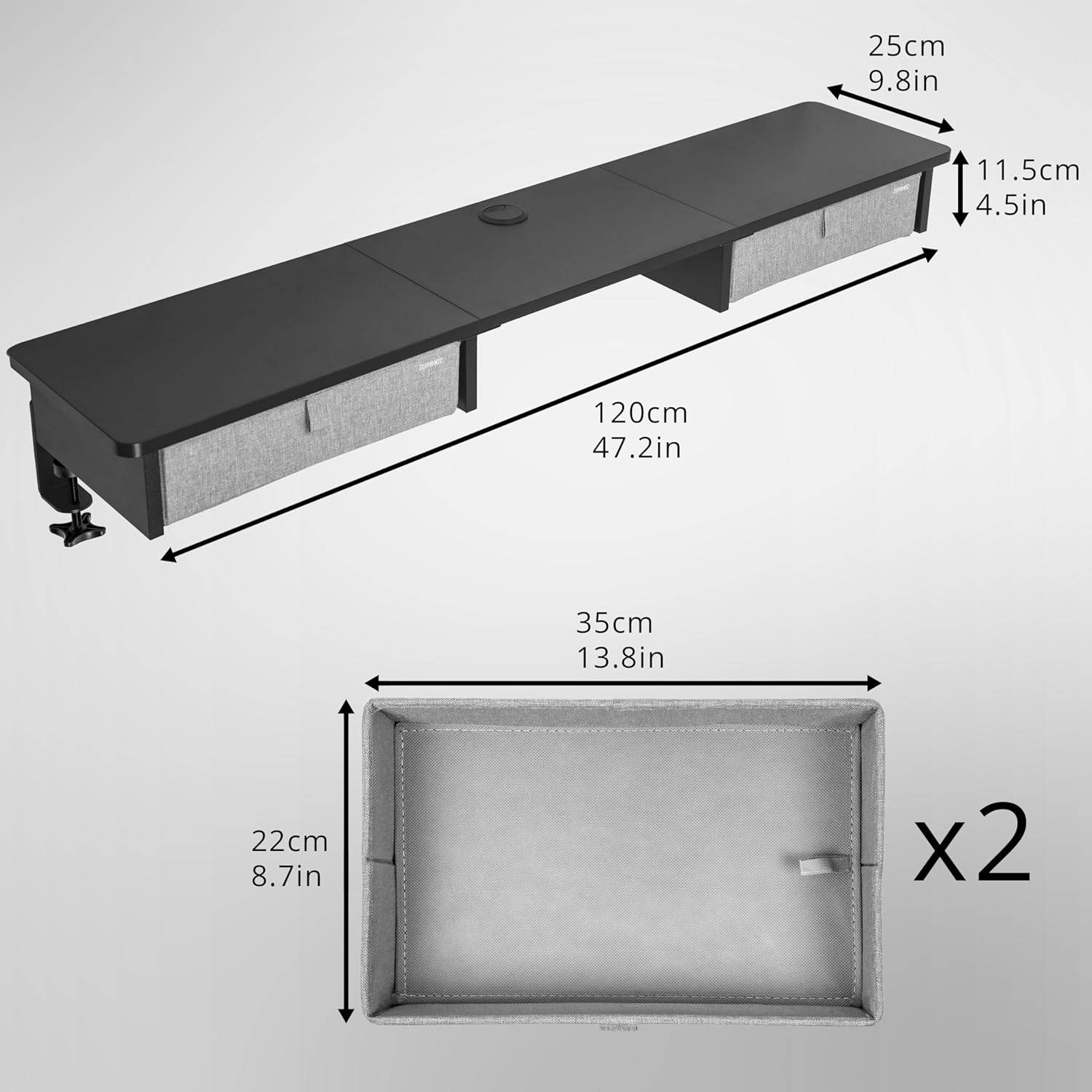 Duronic DD3 BK Monitorständer Schreibtischregal für 2 Monitore Gaming Office-1