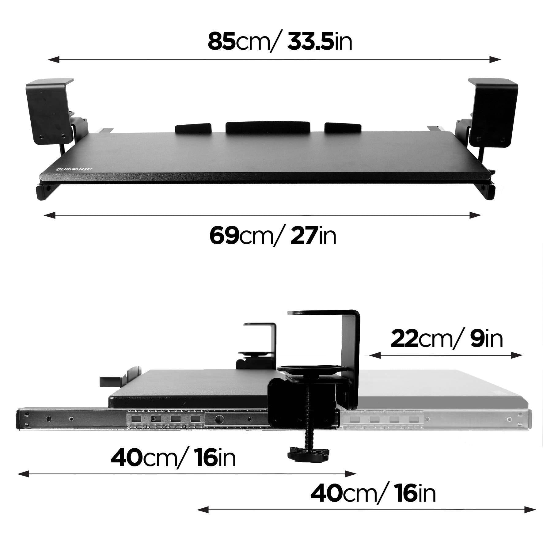 Duronic DKTPX1 Tastaturauszug Tastaturschublade 68cm Schreibtischerweiterung-2