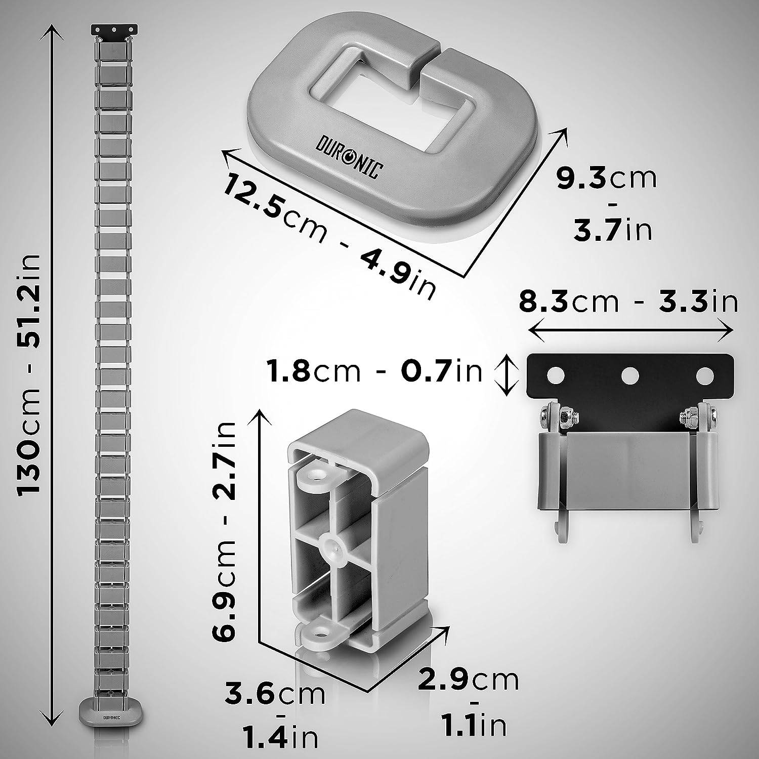 Duronic CM1DM SR Kabelkanal Schreibtisch Kabelmanagement 1,3m flexibel Büro-5