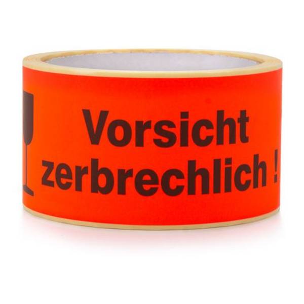 Paketaufkleber "Vorsicht zerbrechlich!", auf Rolle, 135 x 50 mm, rot