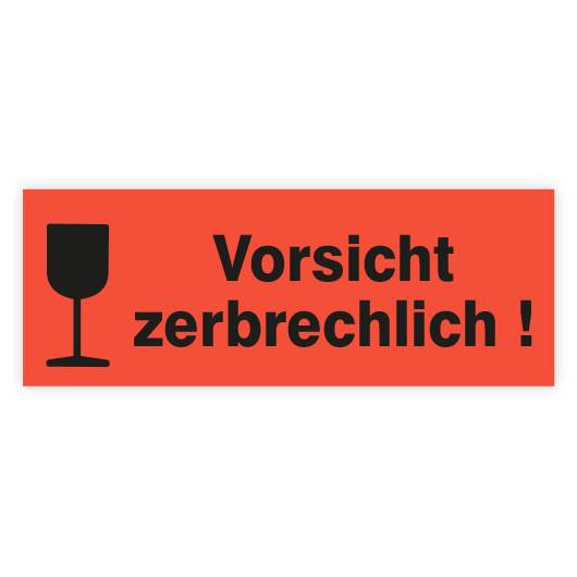 Paketaufkleber "Vorsicht zerbrechlich!", auf Rolle, 135 x 50 mm, rot-2