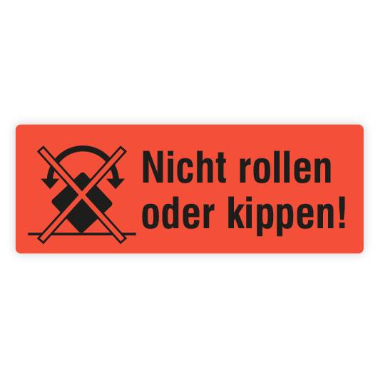 Paketaufkleber "Nicht rollen oder kippen!", auf Rolle, 135 x 50 mm, rot-0