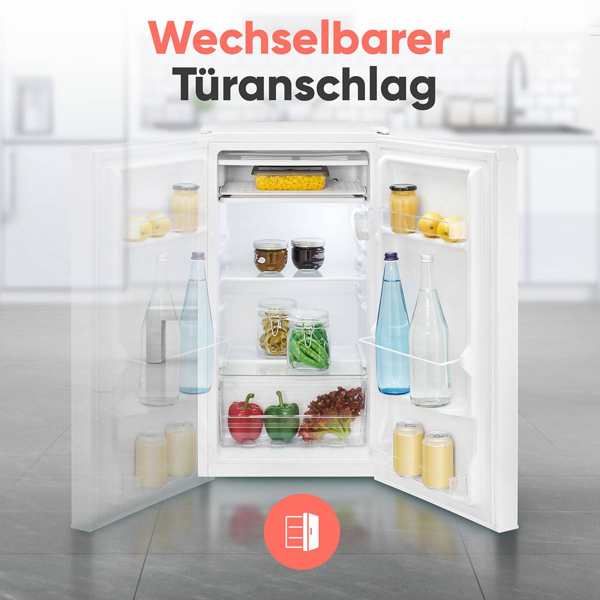 Bomann Kühlschrank KS 7257 | 83 Liter | mit Frostfach | leise 41 dB | Tischkühlschrank | LED | stufenlos regelbar | Weiß-4