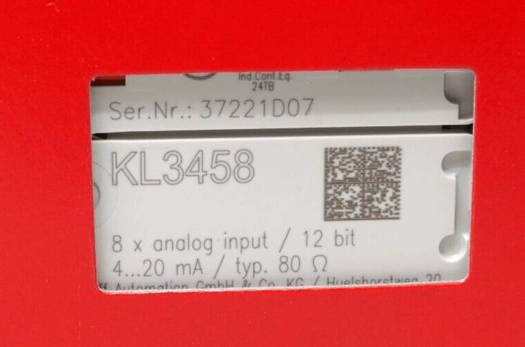 Beckhoff KL3458, Busklemme, 8-Kanal-Analog-Eingang, Strom, 4…20 mA, 12 Bit, single-ended-1