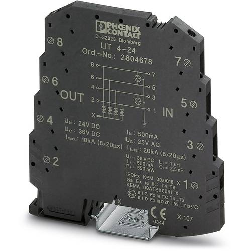 Phoenix Contact 2804678 LIT 4-24 Überspannungsschutz-Ableiter 10er Set Überspannungsschutz für: Verteilerschrank 0.25 kA...