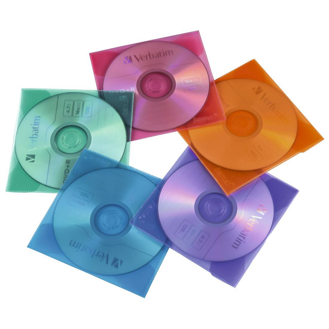 hama 00051067 CD-/DVD-Schutzhüllen 50, Farbig-0
