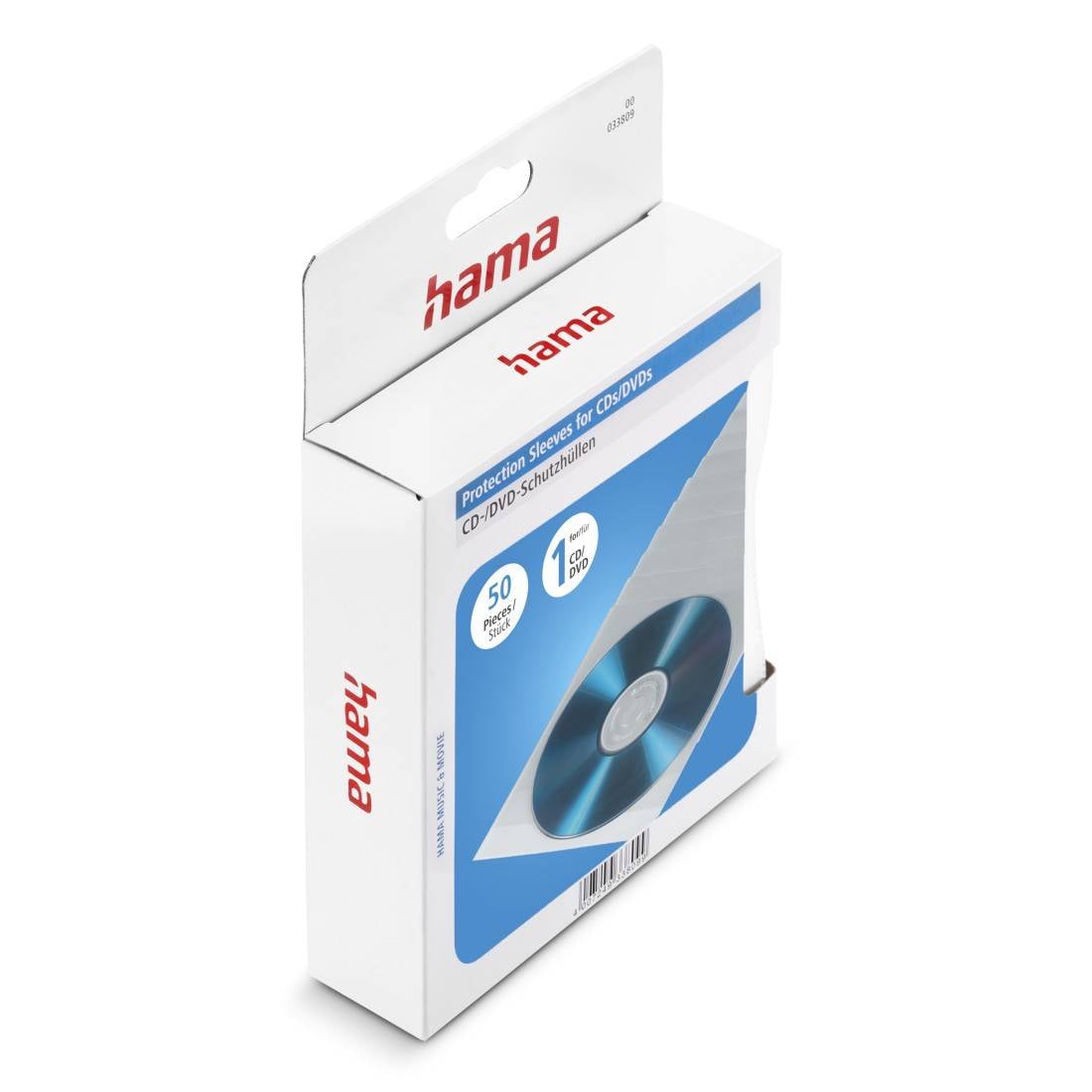 hama 00033809 CD-/DVD-Schutzhüllen 50, Transparent-2