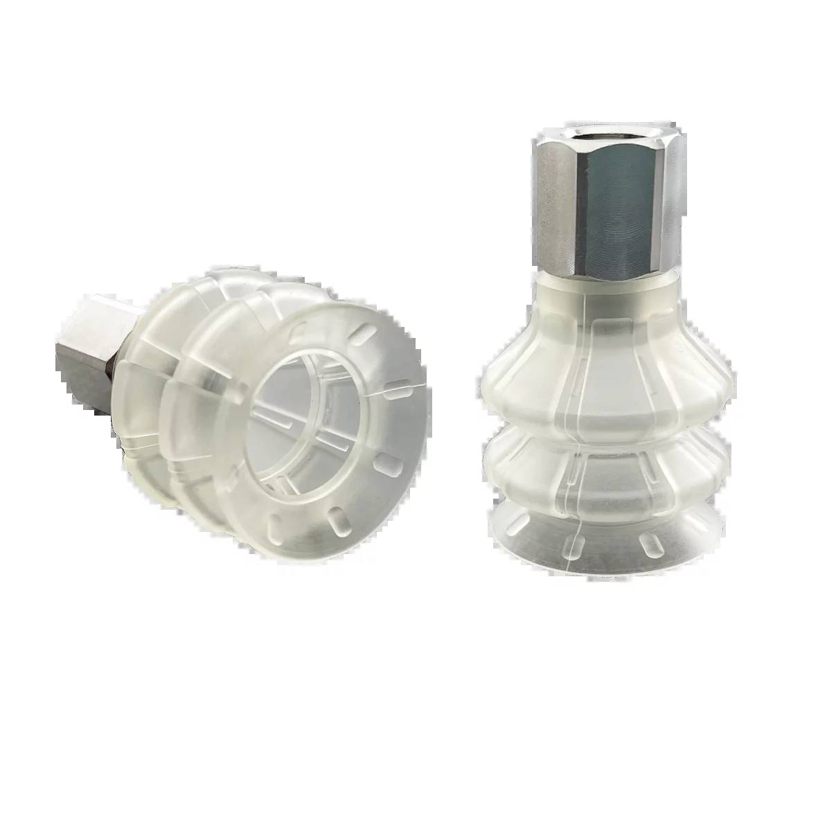 FIPA 20.027.204.18, Balgensauger Ø 27 mm (2,5 Balgen) TPU transparent, mit Anschluss G1/8-IG-0