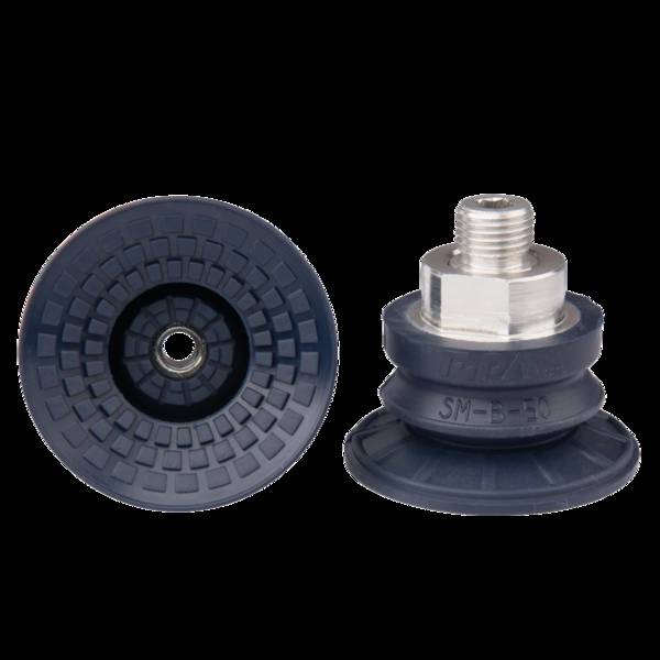 FIPA 22.050.183.1, Balgensauger Ø 52 mm (1,5 Balgen) NBR blau, mit Anschluss G1/4-AG