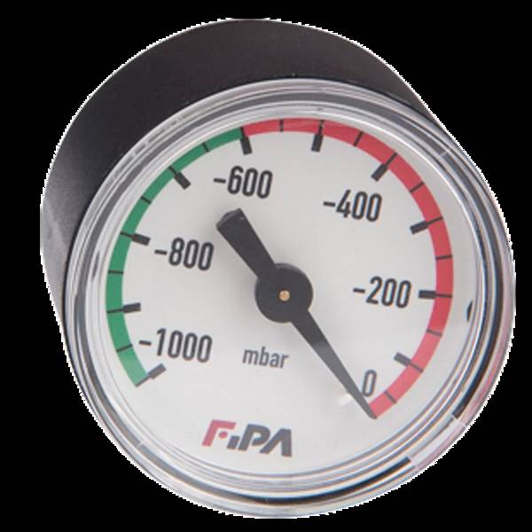 FIPA 91.001_R, Vakuum-Meter Ø 40 mm, R1/8-AG (hinten) Gehäuse: Kunststoff schwarz