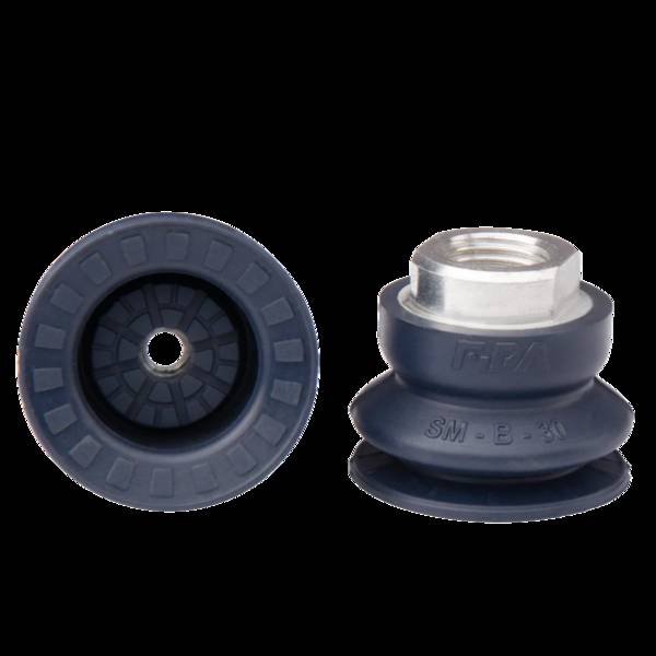 FIPA 22.030.172.1, Balgensauger Ø 32 mm (1,5 Balgen) NBR blau, mit Anschluss G1/4-IG