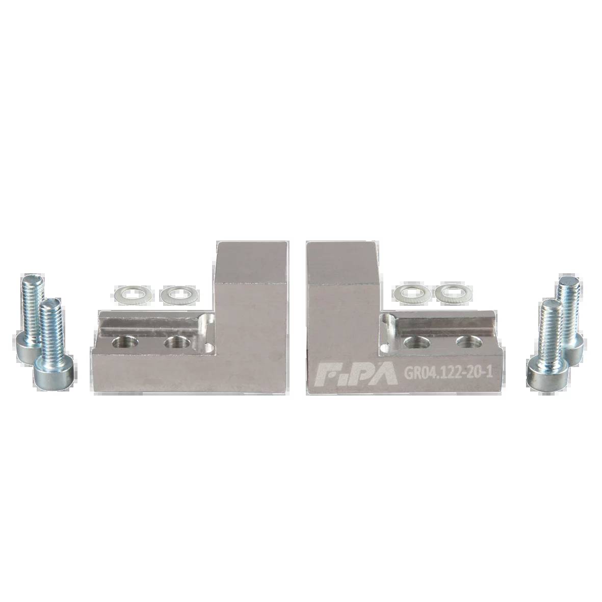 FIPA GR04.122-20-1, Greifbackensatz für 2 Finger Parallelgreifer Aluminium, Länge 33 mm-0