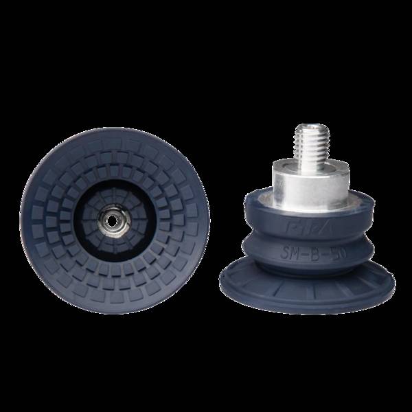 FIPA 22.050.186.1, Balgensauger Ø 52 mm (1,5 Balgen) NBR blau, mit Anschluss M10-AG