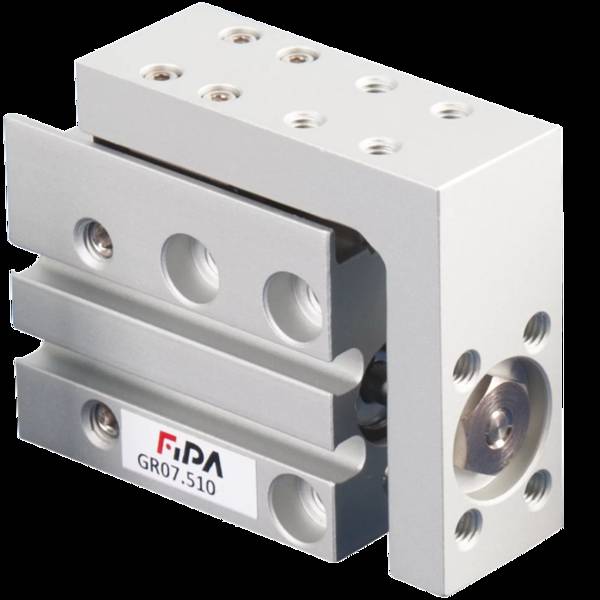 FIPA GR07.510-10, Führungsschlitten, Kolbendurchmesser 10 mm extra schmale Bauform Doppeltwirkend Hub 10 mm
