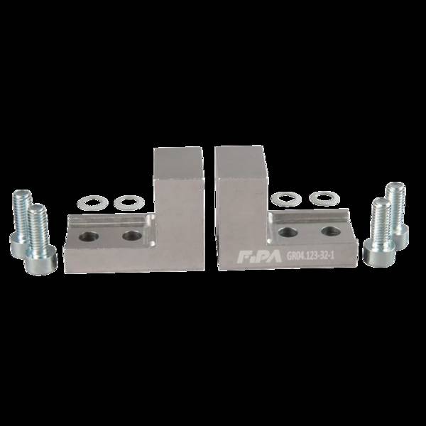 FIPA GR04.123-32-1, Grundbacken für Winkelgreifer Länge 44 mm, Breite 33 mm, Aluminium