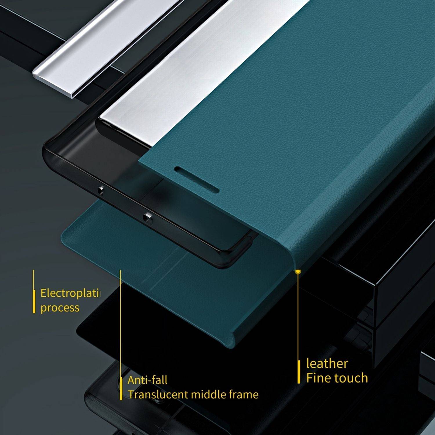 Handyhülle für Apple iPhone 17e / 16e Flip Kunstleder Schutz Cover Hülle Schwarz-3