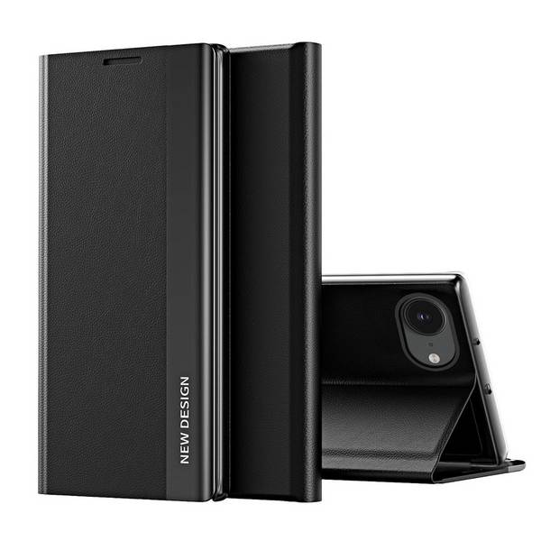Handyhülle für Apple iPhone 17e / 16e Flip Kunstleder Schutz Cover Hülle Schwarz