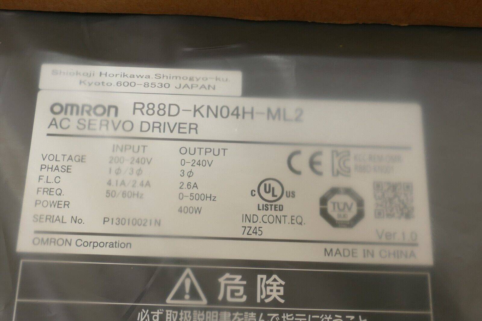 Omron OMRON R88D-KN04H-ML2 OMRON R88D-KN04H-ML2-2