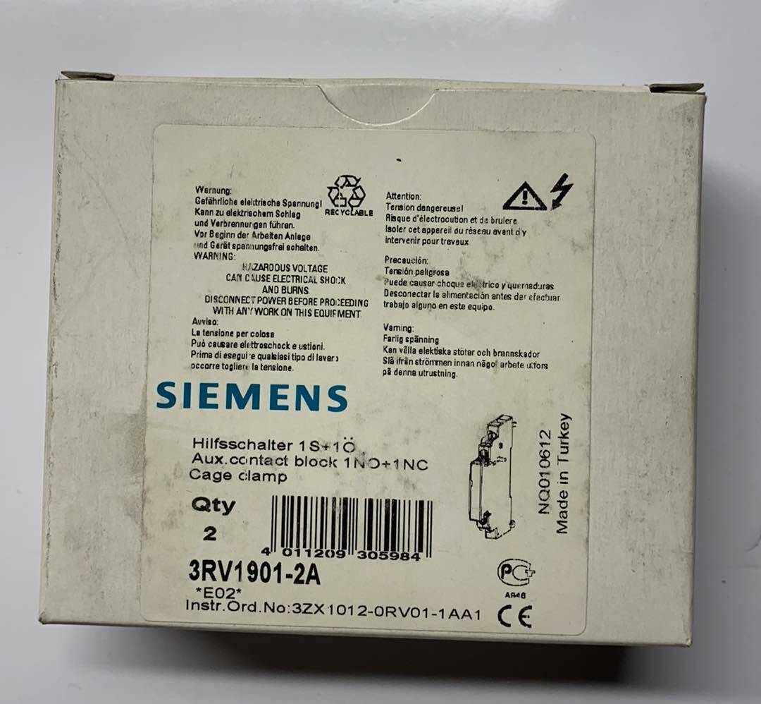 Siemens - 3RV1901-2A - 2x Siemens Hilfsschalter 1S + 1Ö | 3RV1 901-2A | E:02 | 3RV1901-2A-0