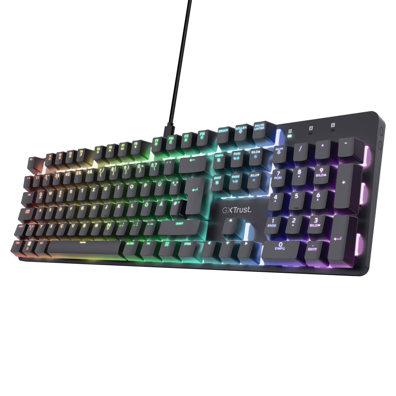 Trust GXT 871 Zora Mechanische Gaming-Tastatur, DE Layout 25678-0