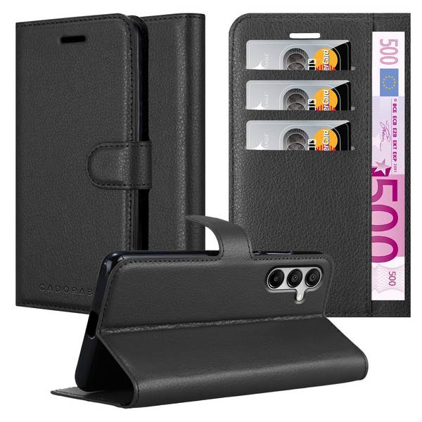 Cadorabo Hülle für Samsung Galaxy A16 Schutz Hülle in Schwarz Handyhülle Etui Case Cover Magnetverschluss