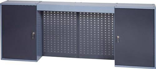 Werkzeugschrank H600xB1600xT200mm silber anth.4 Lochrückwände,2 Türen-1