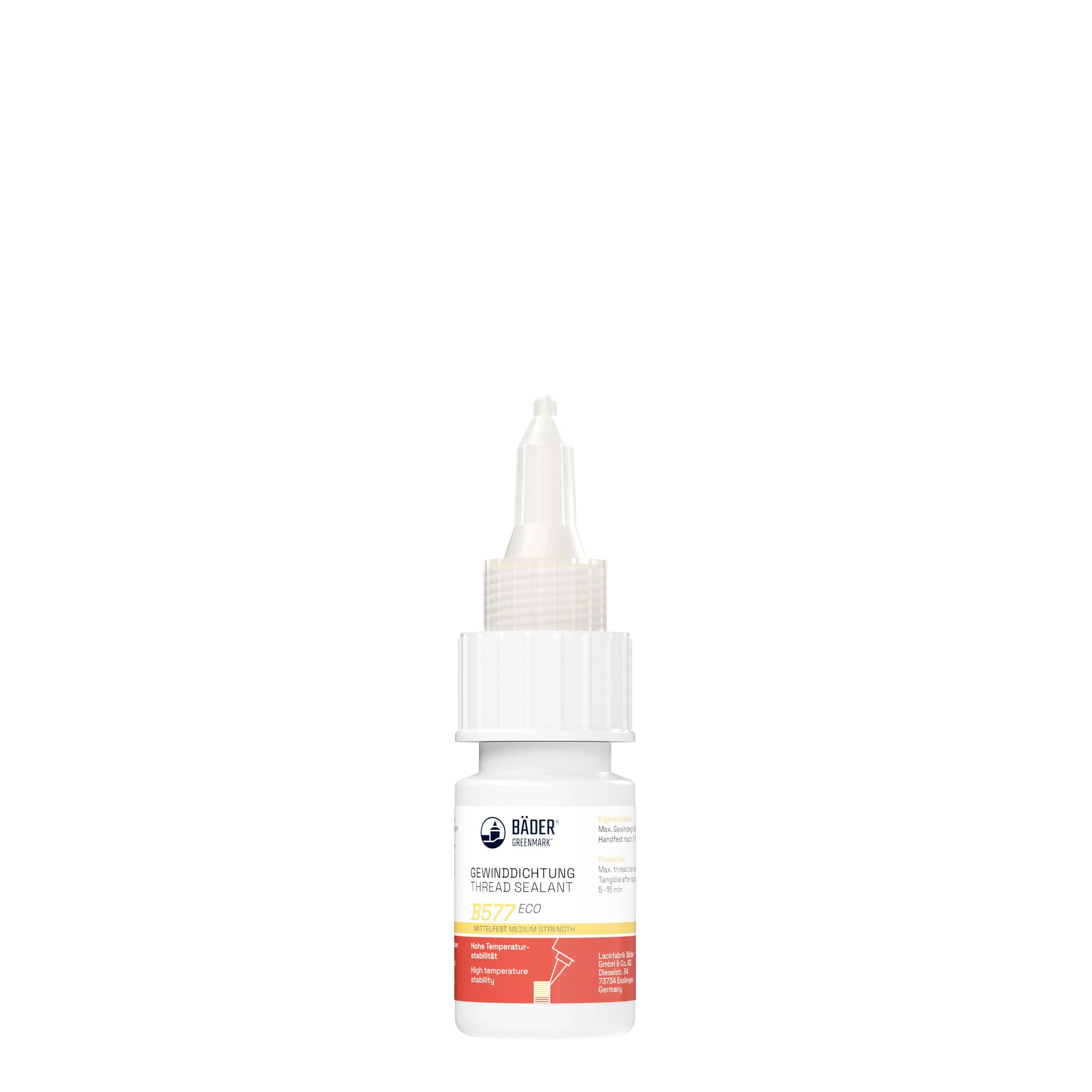 Lackfabrik Bäder Gewindedichtung B577 Eco Gelb Mittelfest Flasche 10 ml-0
