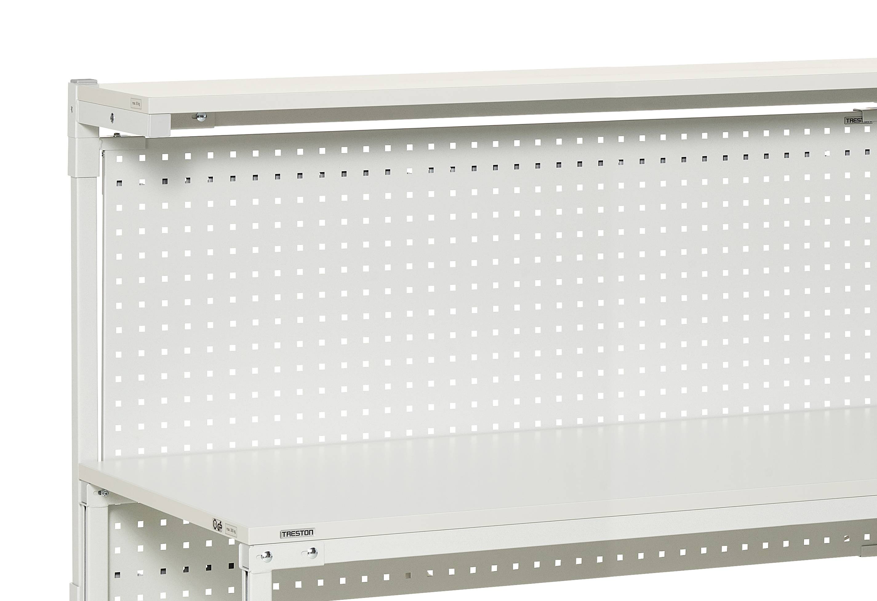 Treston Lochplatte RL120 für TPH-Arbeitstisch mit 1200 mm Breite. BxH 1115x750 mm, ESD-0